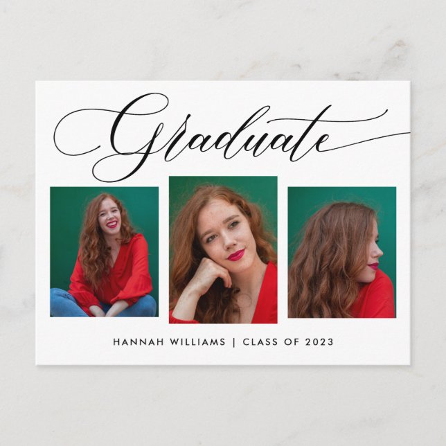 Modern Photo Collage Graduation Party Invitation  (Front)