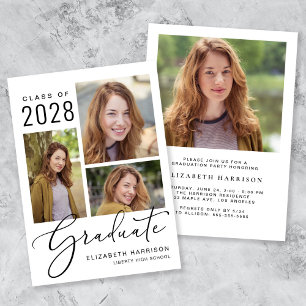 Modern Photo Collage Graduation Party Invitation