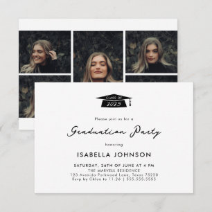 Modern Photo Collage Graduation Party Invitation