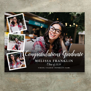 Modern Photo Collage Graduation Party Sign
