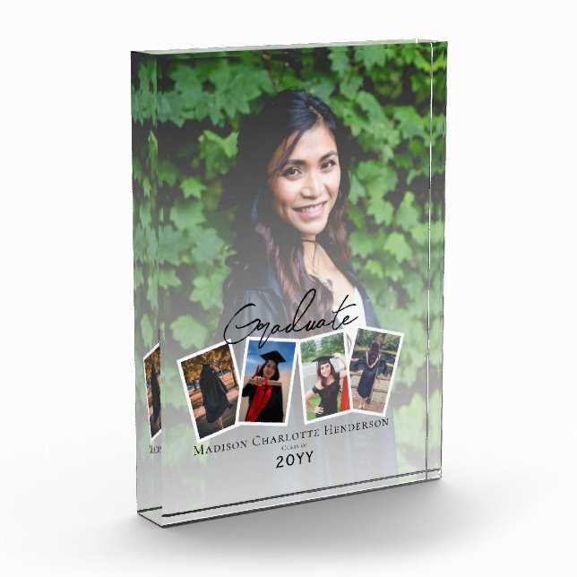 Modern Photo Collage Graduation | White Block (Left)