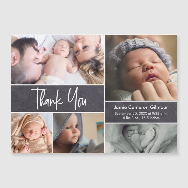 Modern Photo Collage Handlettering Baby Shower  (Front)