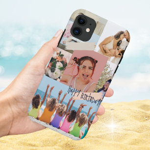 Modern photo collage Happy birthday Cute iPhone 11 Case
