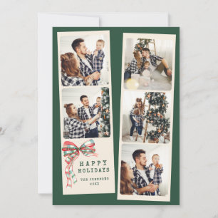 Modern Photo Collage Happy Holidays Simple Holiday Card