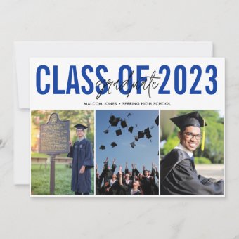 Modern Photo Collage High School Graduation Announcement | Zazzle