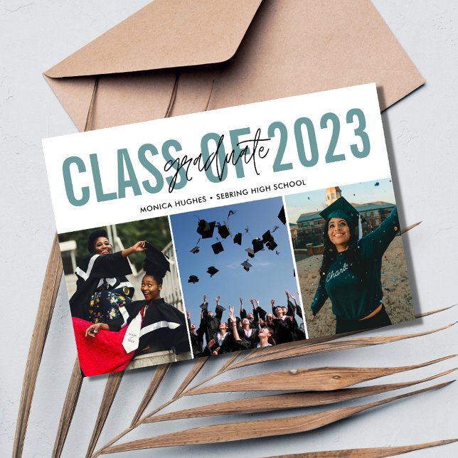 Modern Photo Collage High School Graduation Announcement (Creator Uploaded)