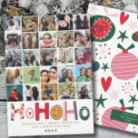 Modern photo collage Ho Ho Ho Christmas Card