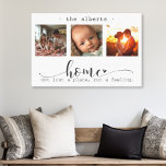 Modern Photo Collage Home Not Just a Place Canvas Print<br><div class="desc">This stunning canvas wall art features a beautiful three-frame photo collage showcasing cherished memories, adorned with the heartfelt message, "Home, Not Just a Place, But a Feeling." The elegant black and white design, combined with exquisite script and print typography, creates a sophisticated and enduring piece that will complement any interior...</div>