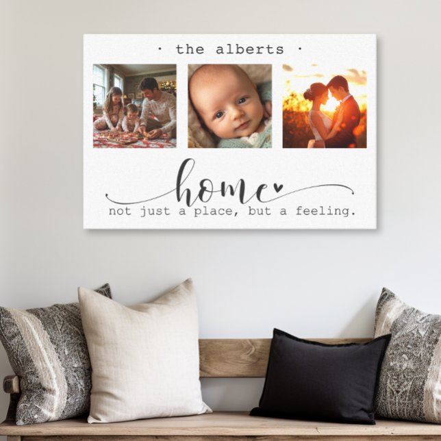 Modern Photo Collage Home Not Just a Place Canvas Print (Modern Photo Collage Home Not Just a Place Canvas Print)