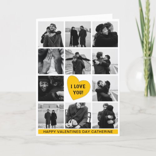 Modern Photo Collage I LOVE YOU  Valentines Day Holiday Card