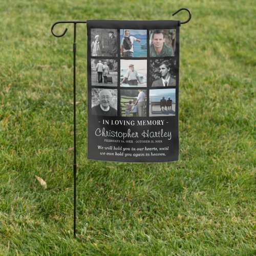 Modern Photo Collage In Loving Memory Memorial Garden Flag