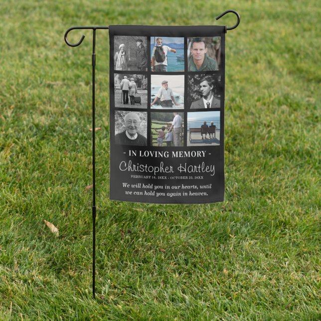 Modern Photo Collage In Loving Memory Memorial Garden Flag (In SItu)