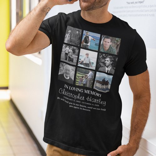 Modern Photo Collage In Loving Memory Memorial T_Shirt