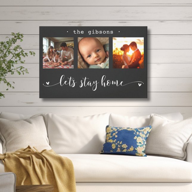 Modern Photo Collage Let's Stay Home Canvas Print (Creator Uploaded)