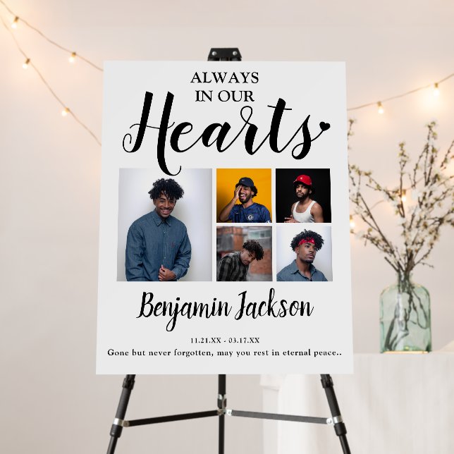 Modern Photo Collage Memorial Foam Board (In Situ (Stand))