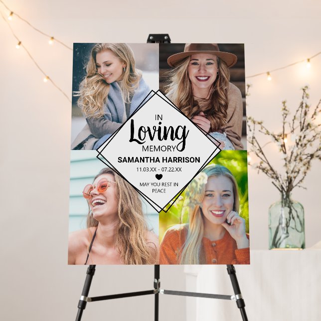 Modern Photo Collage Memorial Foam Board (In Situ (Stand))