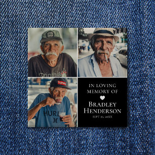 Modern Photo Collage Memorial Keepsake Button