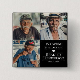 Modern Photo Collage Memorial Keepsake Button