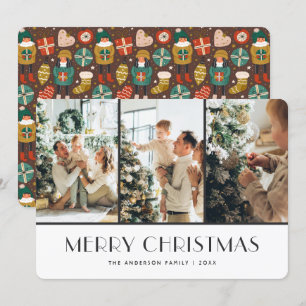 Modern Photo Collage Merry Christmas Card