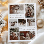 Modern Photo collage Merry Christmas   Holiday Card<br><div class="desc">Celebrate the season in style with our Modern Festive Seven Photo Collage Christmas Holiday Card. This beautifully designed card features seven of your favorite photos, arranged in a clean and contemporary layout. Paired with elegant script, it brings a touch of sophistication to your holiday greetings. Perfect for sharing memorable moments...</div>