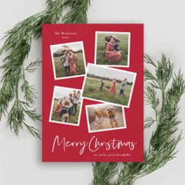 Modern Photo Collage Merry Christmas Holiday Card