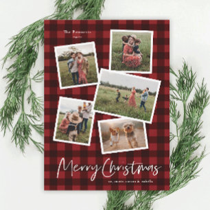 Modern Photo Collage Merry Christmas Holiday Card