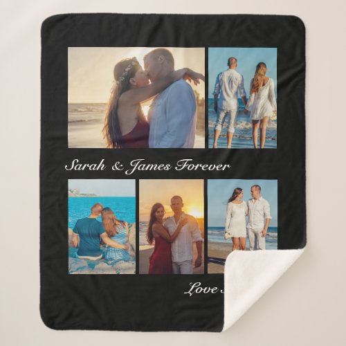 Modern Photo Collage Milestone Keepsake Memory   S Sherpa Blanket