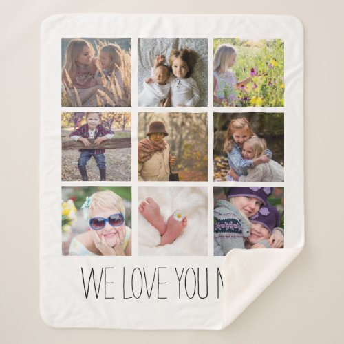 Modern Photo Collage MomGrandma  Keepsake Sherpa Blanket