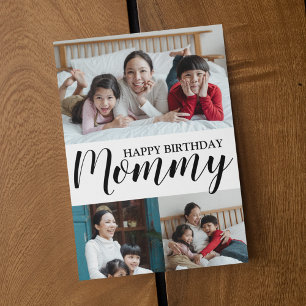 Modern Photo Collage Mommy Birthday Cards