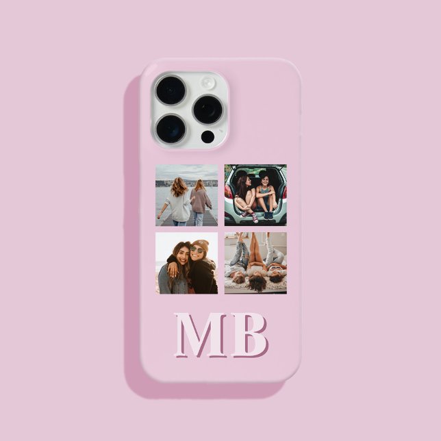 Modern Photo Collage Monogram Case-Mate iPhone Case (Creator Uploaded)