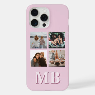 Modern Photo Collage Monogram iPhone 15 Pro Max Case