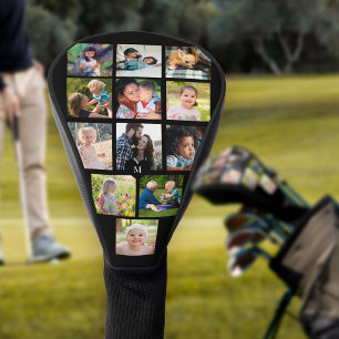 Modern photo collage monogram personalized golfer golf head cover