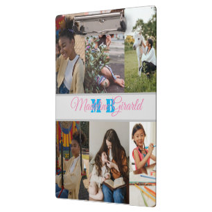 Modern Photo Collage monogrammed Clipboard