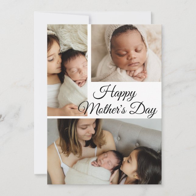 Modern Photo collage | Mothers Day Holiday Card (Front)