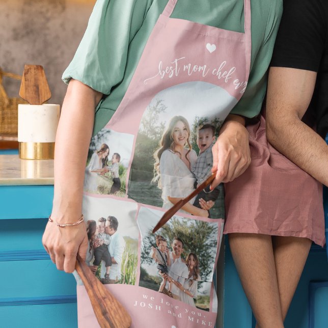 Modern photo collage Mothers Day pink Apron (Creator Uploaded)