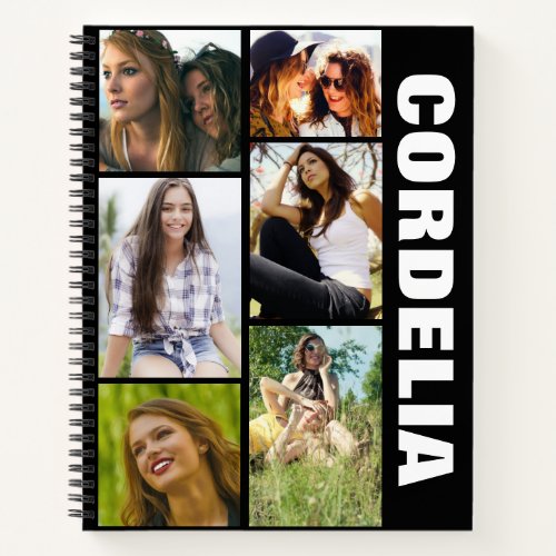 Modern Photo Collage  Name Notebook