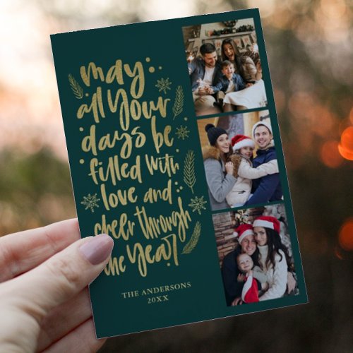 Modern Photo Collage New Year Script   Holiday Card