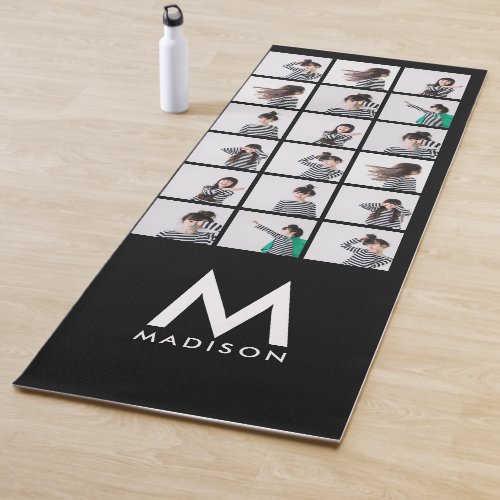 Modern Photo Collage of Memories  Add Your Name Yoga Mat