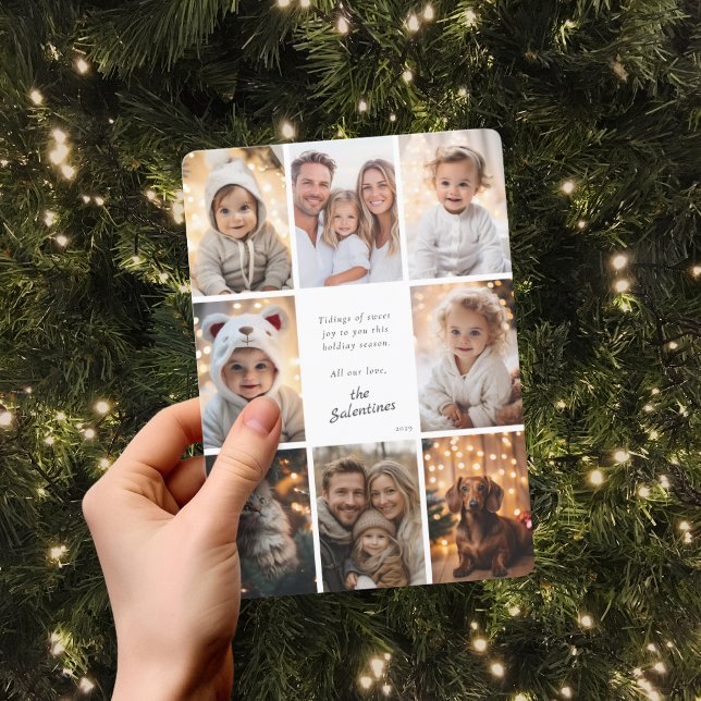Modern Photo Collage Personalized Christmas Holiday Card (Modern Family Photo Collage Personalized Christmas Holiday Card)