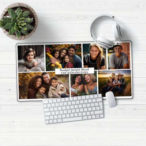 Modern Photo Collage Personalized Desk Mat