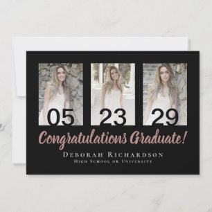 Modern Photo Collage Personalized Graduation Card