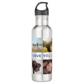 Modern Photo Collage Personalized Stainless Steel Water Bottle (Front)
