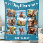 Modern Photo Collage Pet Personalized Dog Mom Fleece Blanket<br><div class="desc">Best Dog Mom Ever♡... Surprise your favorite Dog Mom whether it's her birthday, Mother's Day or Christmas with this super cute custom photo blanket. Customize this dog blanket with the dog's 9 favorite photos ! It'll be a treasured keepsake for years to come. Great gift from the dog. COPYRIGHT ©...</div>