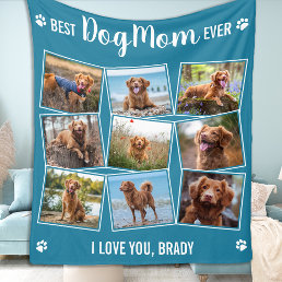 Modern Photo Collage Pet Personalized Dog Mom Fleece Blanket