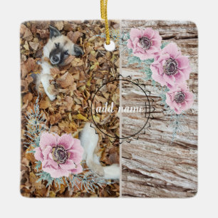 modern photo collage photo dog ceramic ornament