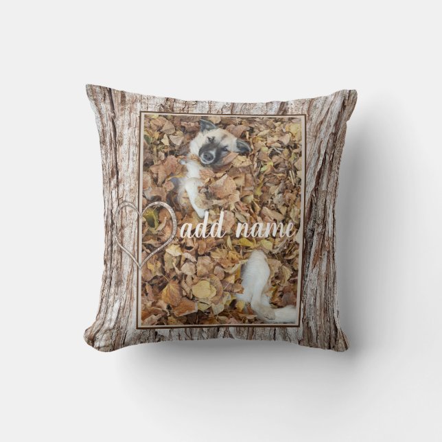 modern photo collage photo dog throw pillow (Front)