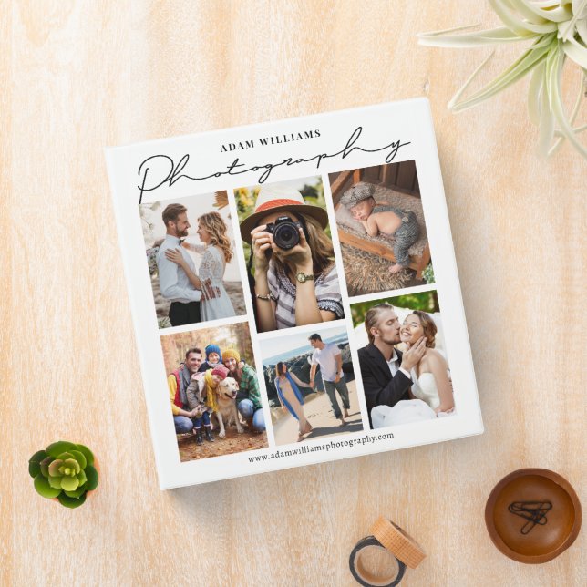 Modern Photo Collage Photographer Portfolio  3 Ring Binder (In Situ)