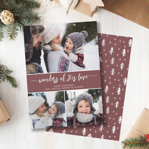 Modern Photo Collage Religious Christmas Holiday Card