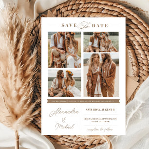 Modern Photo Collage Save The Date Invitation