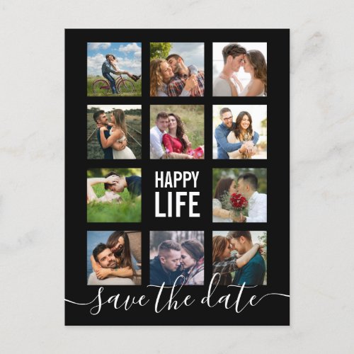 Modern Photo Collage Save the Date Postcard